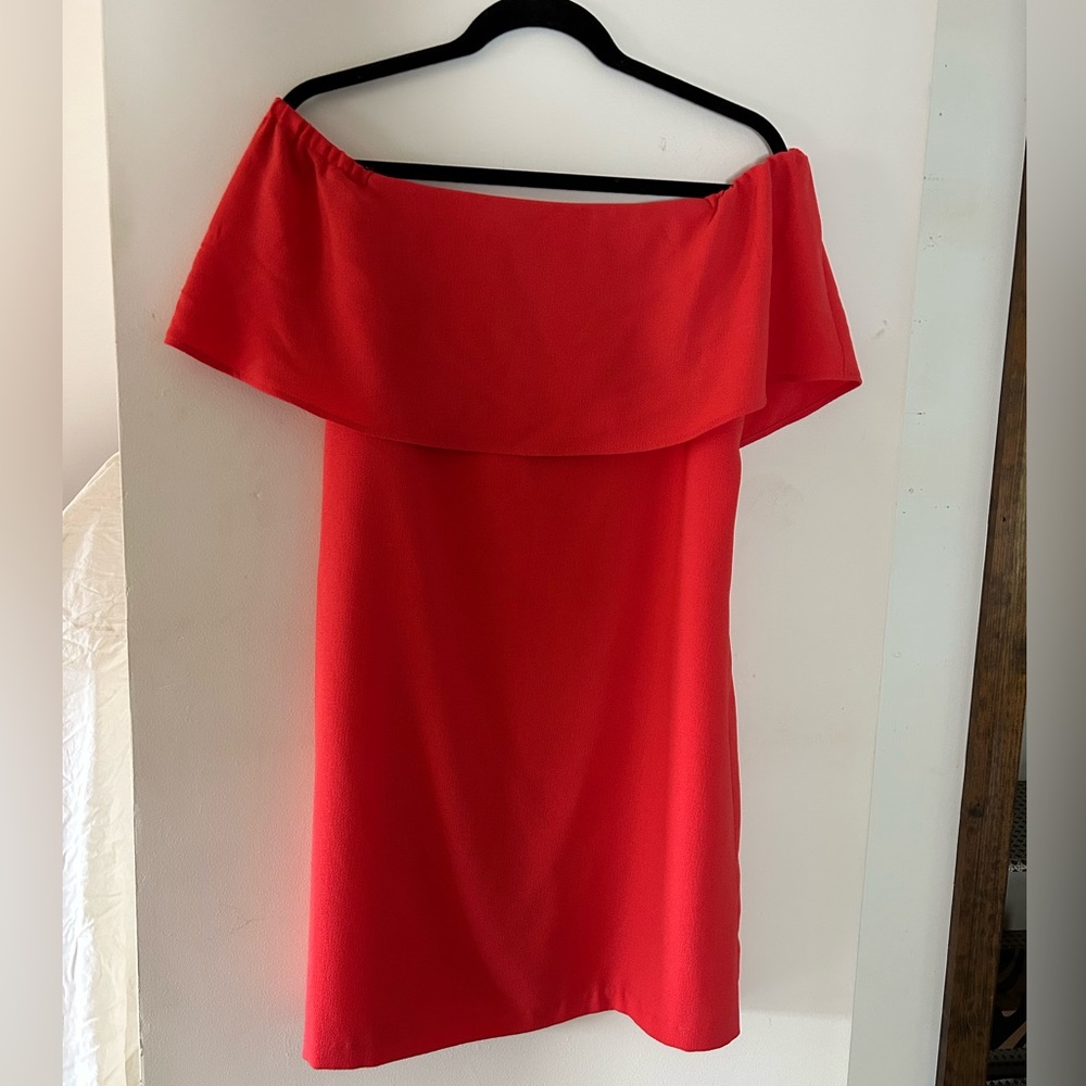 Off the shoulder coral dress
